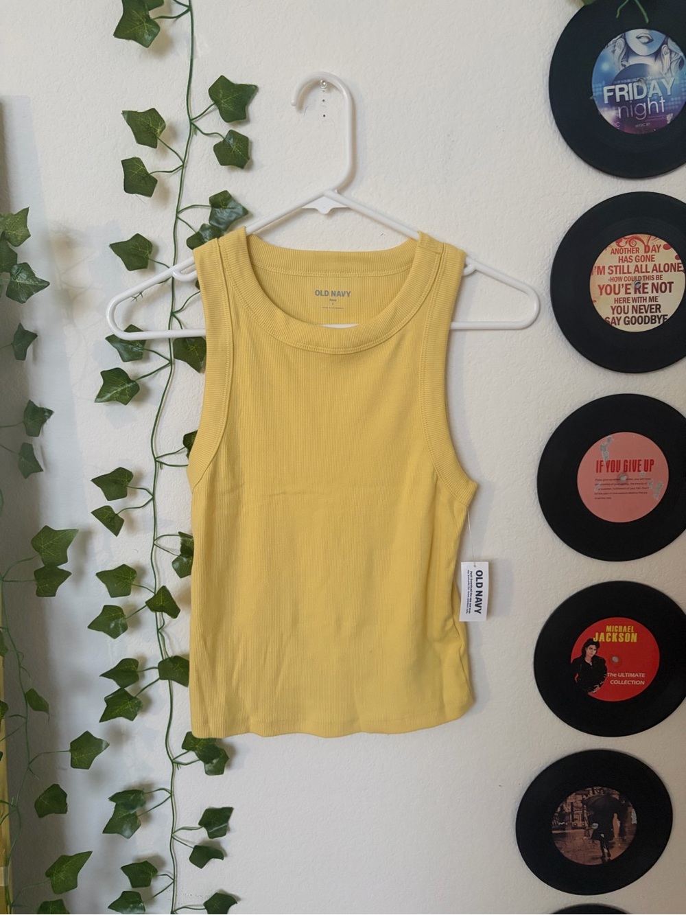 Old Navy Yellow Ribbed Tank Top — Sleeveless Knit